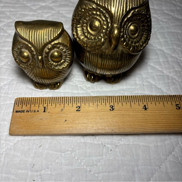Vintage MCM Brass Owls Figures - Picture 12 of 12